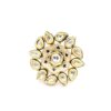 Gehna Jaipur Beautiful Handcrafted White Topaz Polki Studded Jadau Ring With Meena Kari Work For Girls & Women FR-1130
