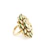 Gehna Jaipur Beautiful Handcrafted White Topaz Polki Studded Jadau Ring With Meena Kari Work For Girls & Women FR-1130 - Image 3