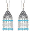 Gehna Jaipur White & Swiss Blue Color Zircon Beads Earring For Girls & Women GE03-1130
