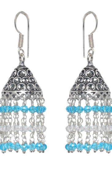 Gehna Jaipur White & Swiss Blue Color Zircon Beads Earring For Girls & Women GE03-1130