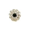 Gehna Jaipur Antique Finish Black Spinel Color Round Shape Stone Studded Jadau Ring For Girls & Women FR-1131
