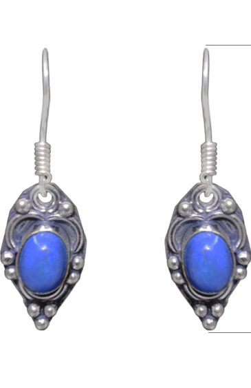 Gehna Jaipur Dumortierite Color Stone Studded Earrings In German Silver  For Girls & Women GE01-1131