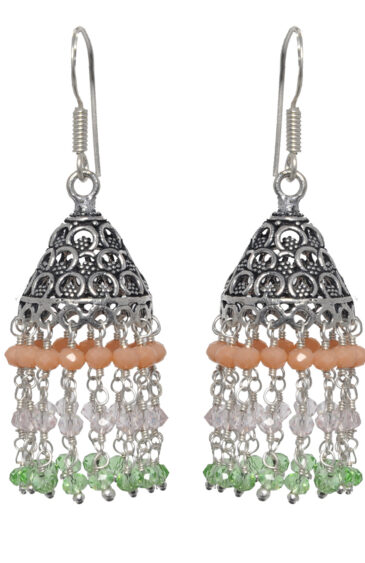 Gehna Jaipur Pink & Green Color Sapphire Zircon Beads Earring For Girls & Women GE03-1131