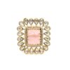 Gehna Jaipur Elegant Morganite Color Stone Carving & White Topaz Polki Studded Jadau Ring For Girls & Women FR-1134
