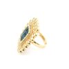 Gehna Jaipur Elegant Tanzanite Color Stone Carving & White Topaz Polki Studded Jadau Ring For Girls & Women FR-1135 - Image 4