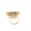 Gehna Jaipur Elegant Tanzanite Color Stone Carving & White Topaz Polki Studded Jadau Ring For Girls & Women FR-1135 - Image 2