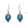 Gehna Jaipur Turquoise Color Stone Studded Earrings In German Silver  For Girls & Women GE01-1135 - Image 3