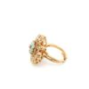 Gehna Jaipur Elegant Aquamarine Color Stone Carving & White Topaz Polki Studded Floral Theme Jadau Ring For Girls & Women FR-1136 - Image 5