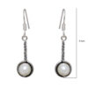 Gehna Jaipur Pearl Color Stone Studded Earrings In German Silver  For Girls & Women GE01-1136 - Image 3