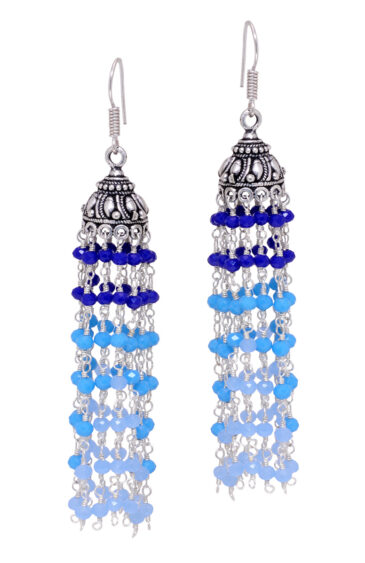 Gehna Jaipur Chalcedony, Topaz & Lapis Lazuli Color Zircon Beads Earring  For Girls & Women GE03-1137