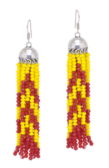 Gehna Jaipur Red & Yellow Color Zircon Beads Earring For Girls & Women GE03-1138