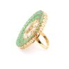 Gehna Jaipur Emerald Color Stone & White Topaz Polki Studded Floral Theme Jadau Ring For Girls & Women FR-1139 - Image 5