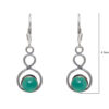 Gehna Jaipur Natural Green Onyx Color Stone Earrings In German Silver  For Girls & Women GE01-1139