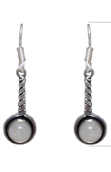 Gehna Jaipur Pearl Color Stone Studded Earrings In German Silver  For Girls & Women GE01-1141