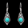 Gehna Jaipur Turquoise Color Stone Studded Earrings In German Silver  For Girls & Women GE01-1142 - Image 3