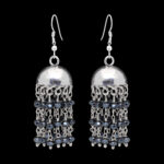 Gehna Jaipur Black Spinel Color Zircon Beads Jhumki Style Earrings For Girls & Women GE03-1142 - Image 4