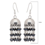 Gehna Jaipur Black Spinel Color Zircon Beads Jhumki Style Earrings For Girls & Women GE03-1142 - Image 2