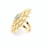 Gehna Jaipur Pariba Tourmaline Color Stone & White Topaz Polki Studded Jadau Ring For Girls & Women FR-1143 - Image 5