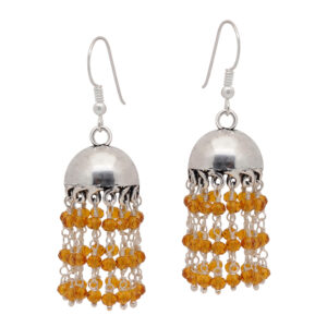 Gehna Jaipur Yellow Color Zircon Beads Jhumki Style Earrings For Girls & Women GE03-1143