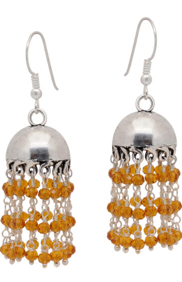 Gehna Jaipur Yellow Color Zircon Beads Jhumki Style Earrings For Girls & Women GE03-1143