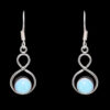 Gehna Jaipur Blue Chalcedony Stone Earrings In German Silver  For Girls & Women GE01-1143 - Image 3