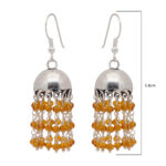 Gehna Jaipur Yellow Color Zircon Beads Jhumki Style Earrings For Girls & Women GE03-1143 - Image 3