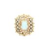 Gehna Jaipur Ocean Blue Color Aquamarine & White Topaz Polki Studded Jadau Ring For Girls & Women FR-1144