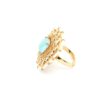 Gehna Jaipur Ocean Blue Color Aquamarine & White Topaz Polki Studded Jadau Ring For Girls & Women FR-1144 - Image 4