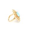 Gehna Jaipur Ocean Blue Color Aquamarine & White Topaz Polki Studded Jadau Ring For Girls & Women FR-1144 - Image 3
