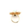 Gehna Jaipur Ocean Blue Color Aquamarine & White Topaz Polki Studded Jadau Ring For Girls & Women FR-1144 - Image 2