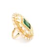 Gehna Jaipur Elegant Emerald Green Color Stone & White Topaz Polki Studded Jadau Ring For Girls & Women FR-1145 - Image 5