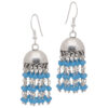 Gehna Jaipur Blue Turquoise Color Zircon Bead Jhumki Style Earrings For Girls & Women GE03-1145
