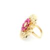 Gehna Jaipur Beautiful Ruby Color Stone & White Topaz Polki Studded Jadau Ring For Girls & Women FR-1146 - Image 9