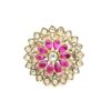 Gehna Jaipur Beautiful Ruby Color Stone & White Topaz Polki Studded Jadau Ring For Girls & Women FR-1146 - Image 8