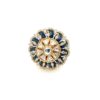 Gehna Jaipur Blue Sapphire Color Stone & White Topaz Polki Studded Jadau Ring For Girls & Women FR-1147
