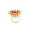 Gehna Jaipur Elegant Pink Tourmaline Color Stone Carving & White Topaz Polki Studded Jadau Ring For Girls & Women FR-1148 - Image 3