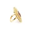 Gehna Jaipur Elegant Pink Tourmaline Color Stone Carving & White Topaz Polki Studded Jadau Ring For Girls & Women FR-1148 - Image 2