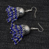 Gehna Jaipur Swiss Blue Color Sapphire Zircon Bead Jhumki Earrings For Girls & Women GE03-1149 - Image 5