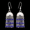 Gehna Jaipur Swiss Blue Color Sapphire Zircon Bead Jhumki Earrings For Girls & Women GE03-1149 - Image 4