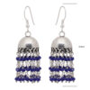 Gehna Jaipur Swiss Blue Color Sapphire Zircon Bead Jhumki Earrings For Girls & Women GE03-1149 - Image 3