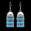 Gehna Jaipur Blue Turquoise Color Zircon Bead Jhumki Style Earrings For Girls & Women GE03-1150 - Image 4