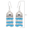 Gehna Jaipur Blue Turquoise Color Zircon Bead Jhumki Style Earrings For Girls & Women GE03-1150 - Image 3