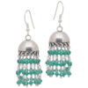 Gehna Jaipur Green Emerald Color Zircon Bead Handmade Earrings For Girls & Women GE03-1151
