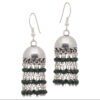 Gehna Jaipur Green Emerald Color Zircon Bead Jhumki Style Earrings For Girls & Women GE03-1152