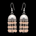 Gehna Jaipur Orange Color Zircon Beads Jhumki Style Earrings For Girls & Women GE03-1153 - Image 4