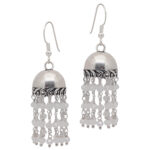 Gehna Jaipur White Sapphire Color Zircon Bead Jhumki Earrings For Girls & Women GE03-1154