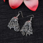 Gehna Jaipur Silver Pyrite zircon Bead Jhumki Style Earrings For Girls & Women GE03-1155 - Image 5