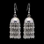 Gehna Jaipur Silver Pyrite zircon Bead Jhumki Style Earrings For Girls & Women GE03-1155 - Image 4