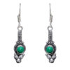 Gehna Jaipur Green Onyx Color Stone Studded Earrings In German Silver  For Girls & Women GE01-1157