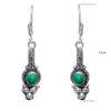 Gehna Jaipur Green Onyx Color Stone Studded Earrings In German Silver  For Girls & Women GE01-1157 - Image 4